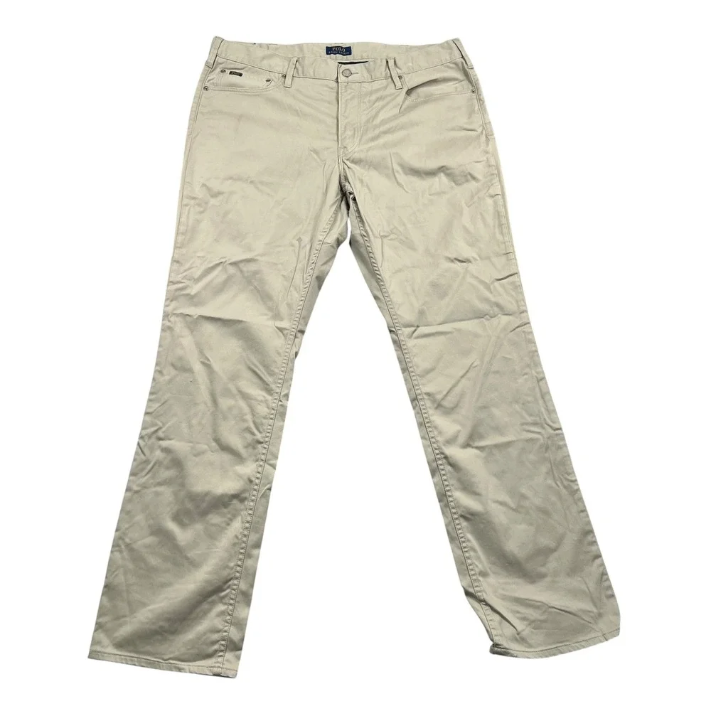 Polo Ralph Lauren Chinos Mens 38x34 Tan Khaki Straight Leg Stretch Pants